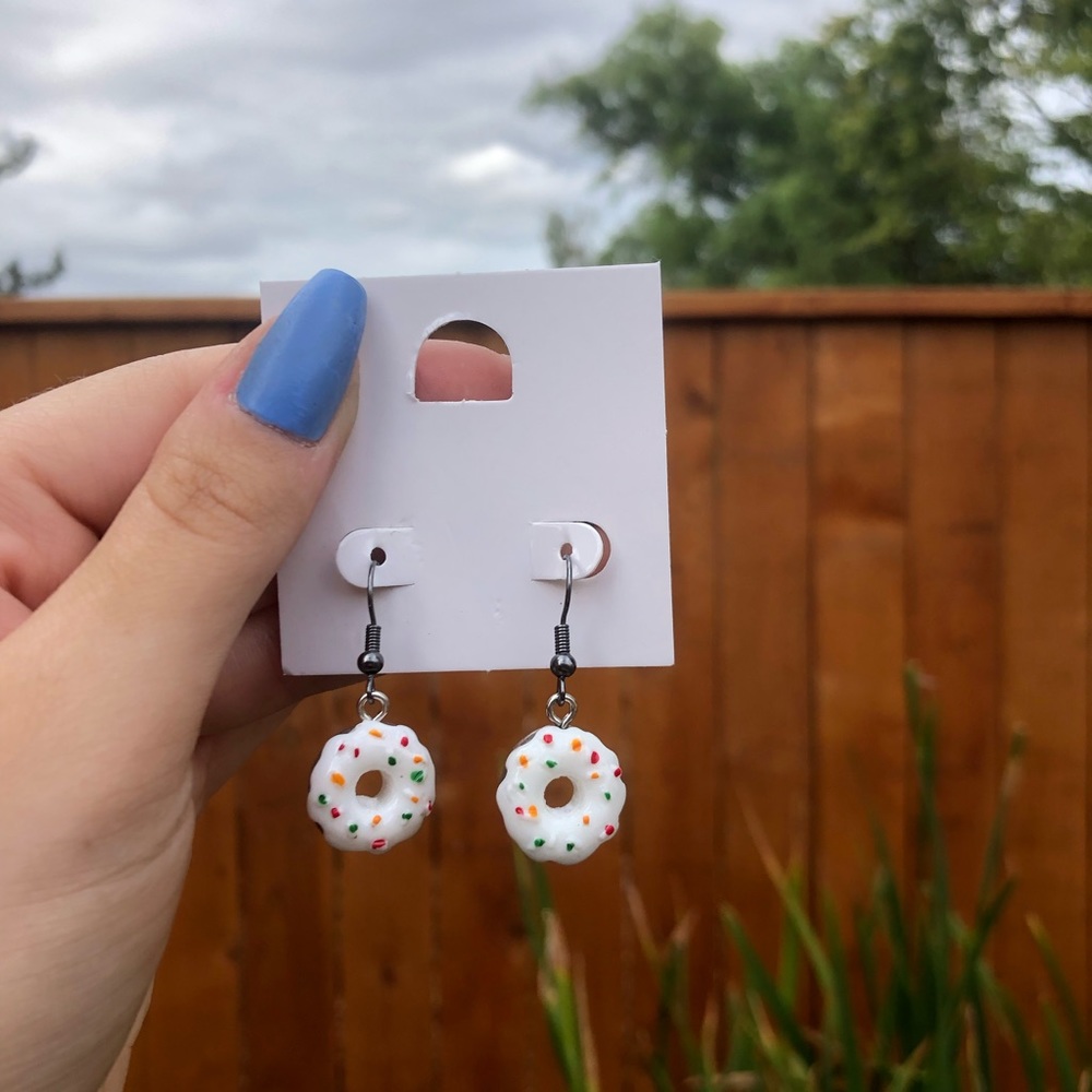 Rainbow Sprinkle Donut Earrings